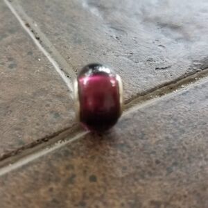 DaVinci Plum Glass Charm Bead